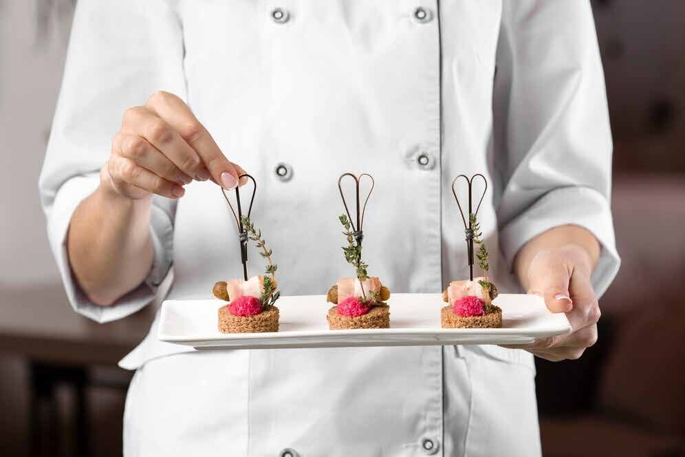 Presentación de bocaditos para catering